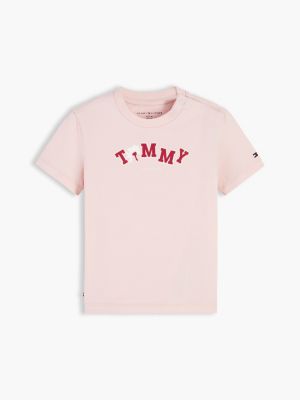 Babies' Tommy Logo T-Shirt, Whimsy Pink
