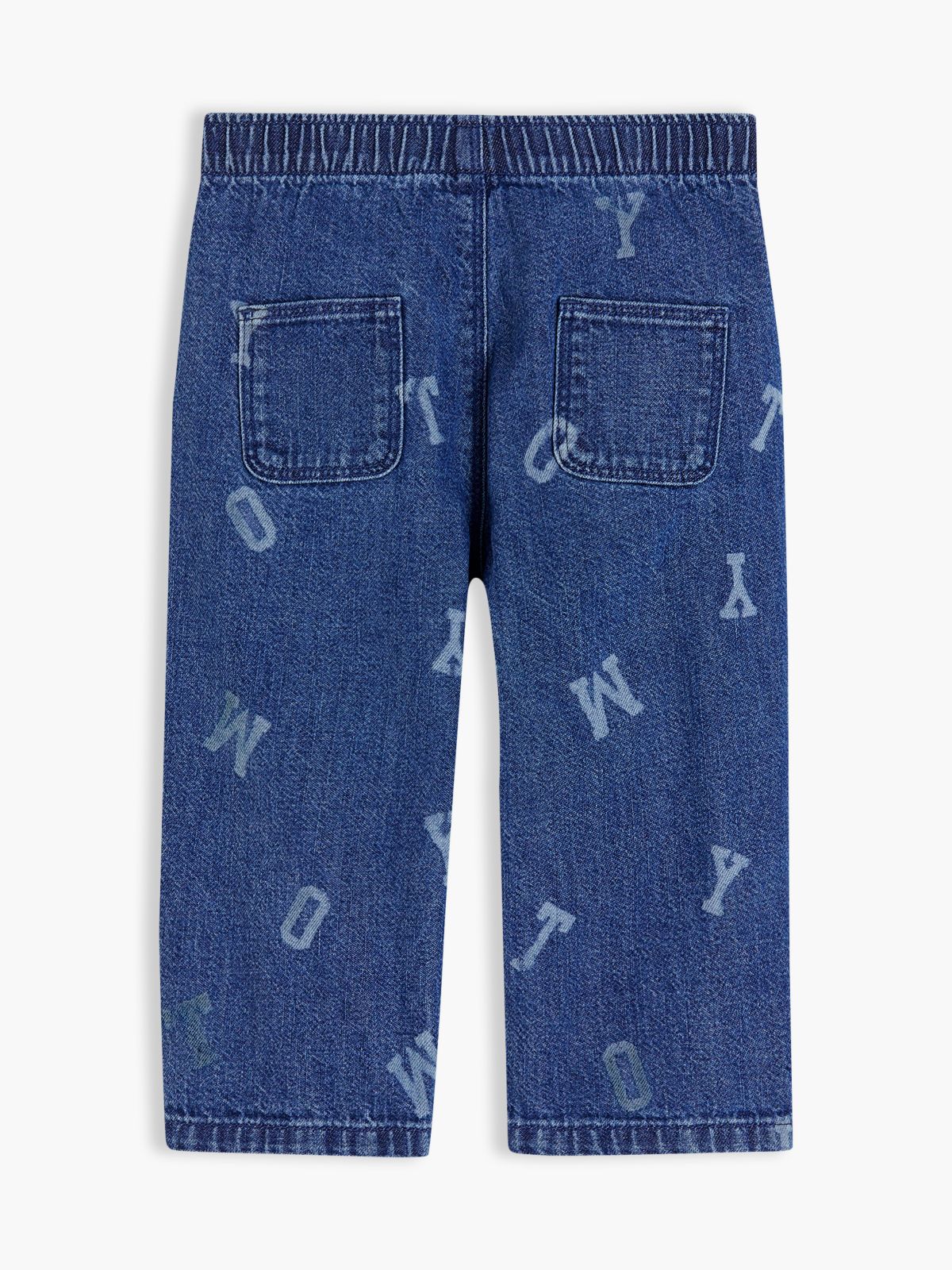 Babies' Allover Tommy Logo Pull-On Jean — Denim Medium 01