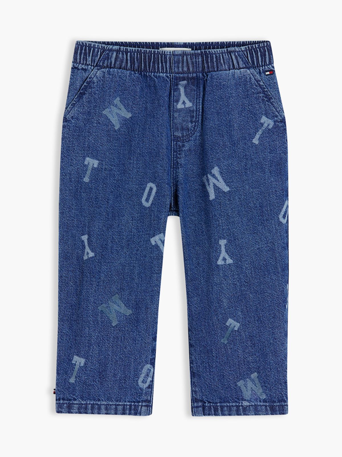 Babies' Allover Tommy Logo Pull-On Jean — Denim Medium 01