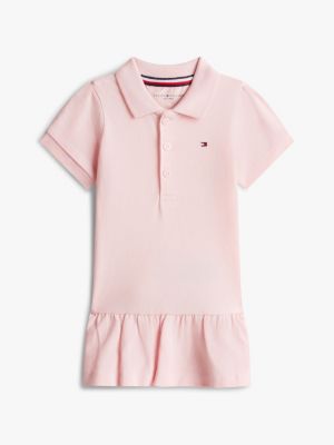 Babies' Stretch Pique Polo Dress, Precious Pink