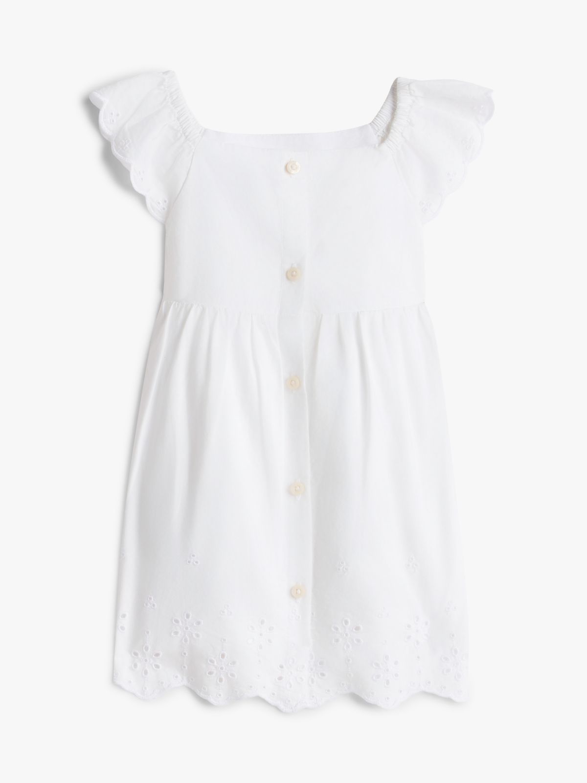 Babies' Embroidered Eyelet Dress Set — White
