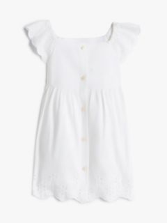 Babies' Embroidered Eyelet Dress Set — White 2