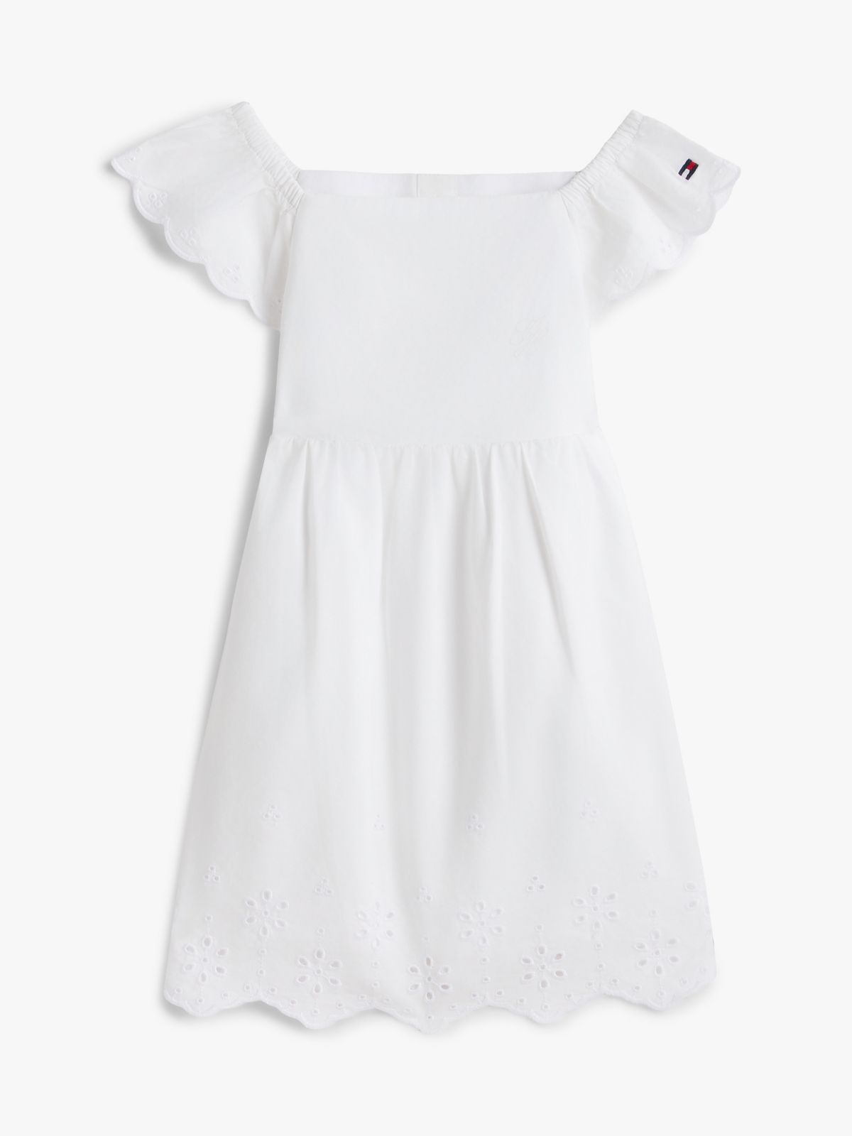Babies' Embroidered Eyelet Dress Set — White