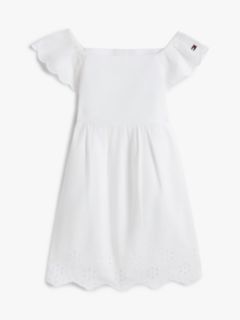 Babies' Embroidered Eyelet Dress Set — White 1