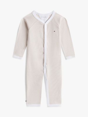 Babies' Stripe Ribbed Footie Coverall