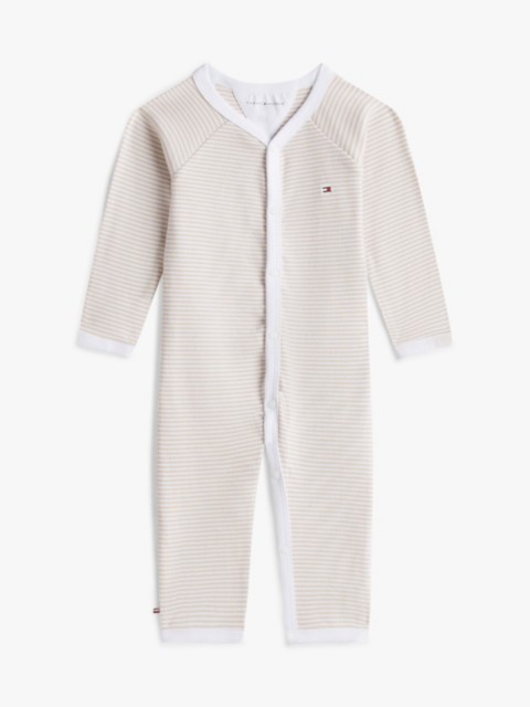 Tommy Hilfiger Babies' Stripe Ribbed Footie Coverall