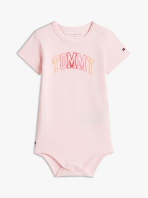 Babies' Multicolor Tommy Logo Onesie, Precious Pink