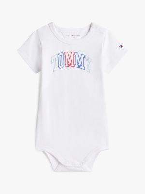 Babies' Multicolor Tommy Logo Onesie, White