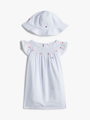 Babies' Striped Dress and Hat Gift Set