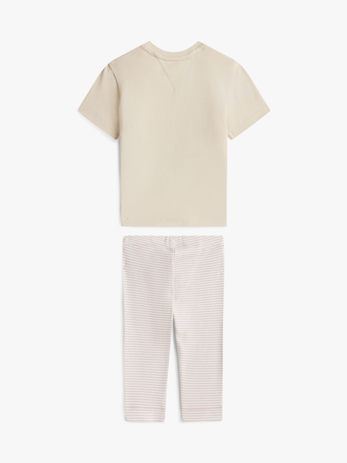 Babies' T-Shirt & Legging Gift Set — Classic Beige Stripes
