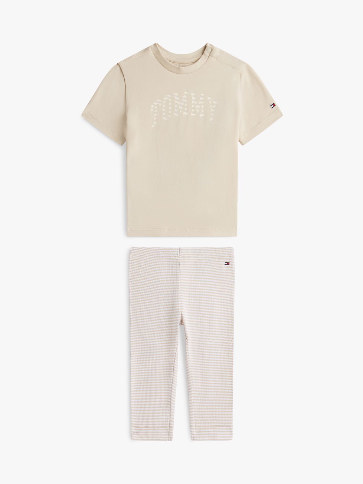 Babies' T-Shirt & Legging Gift Set — Classic Beige Stripes