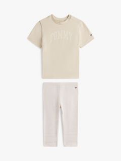 Babies' T-Shirt & Legging Gift Set — Classic Beige Stripes 1