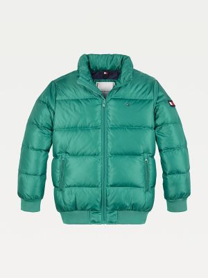 green tommy hilfiger puffer jacket