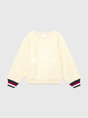 Tommy icons sweatshirt discount met geborduurd schild