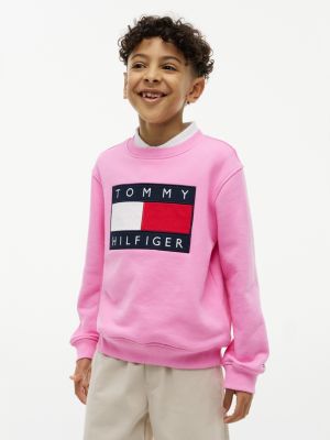 Kids' Flag Badge Sweatshirt, Pink Daisy