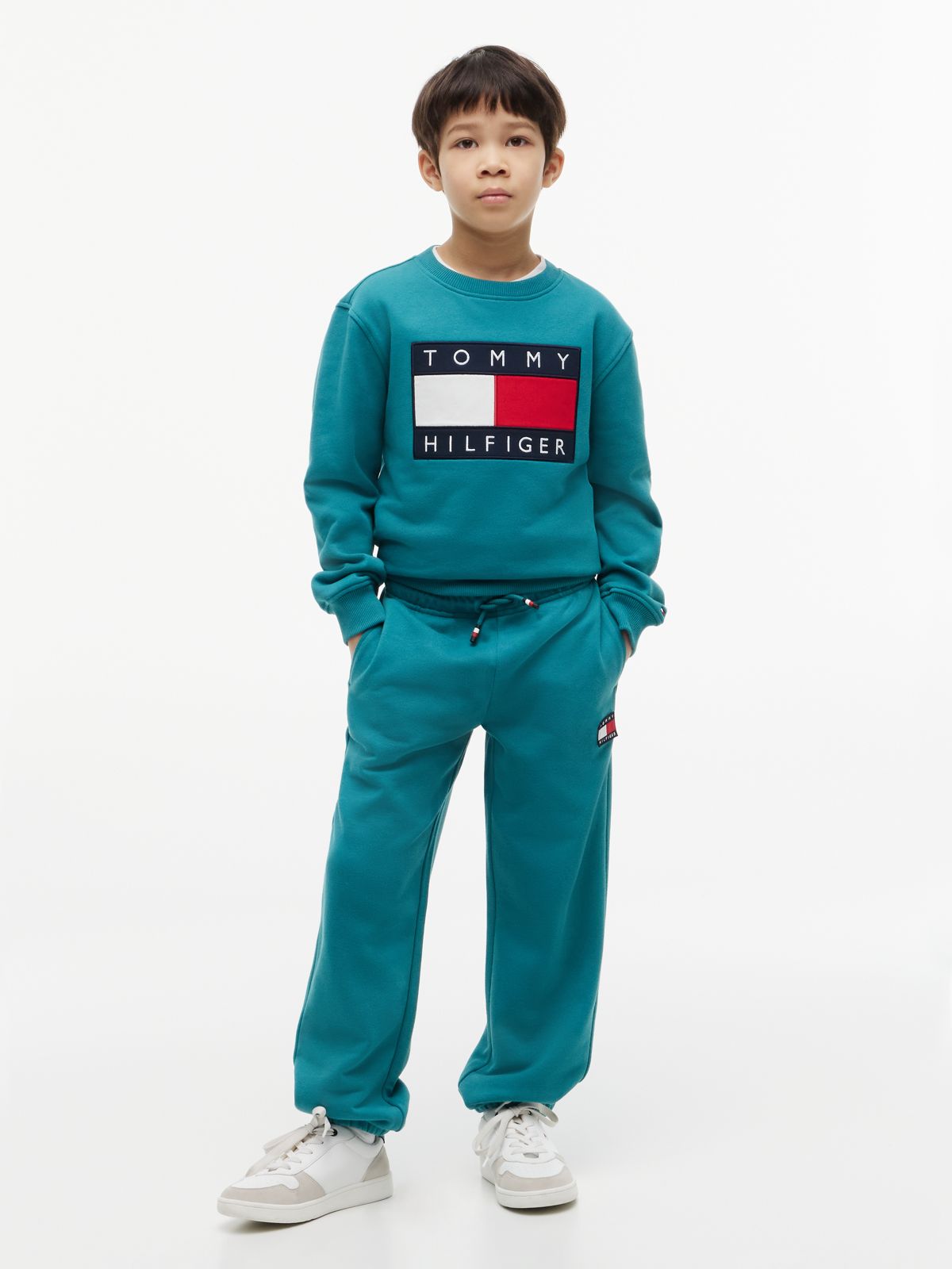 Kids' Flag Badge Sweatpant — Platinum Teal