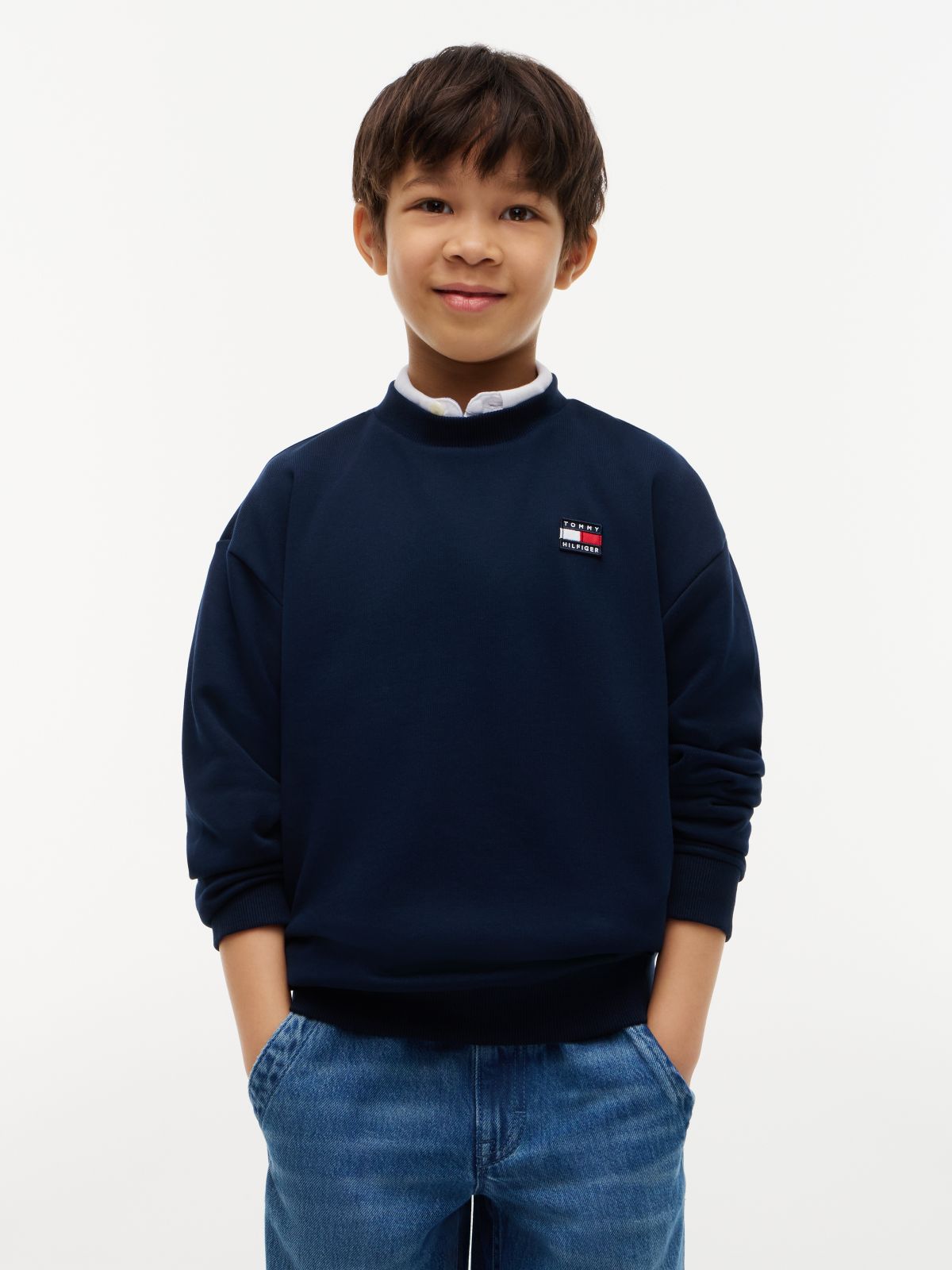 Kids' Classic Flag Logo Sweatshirt — Dark Night Navy