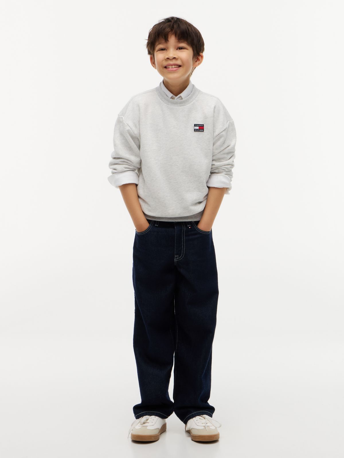 Kids' Classic Flag Logo Sweatshirt — Heather Grey