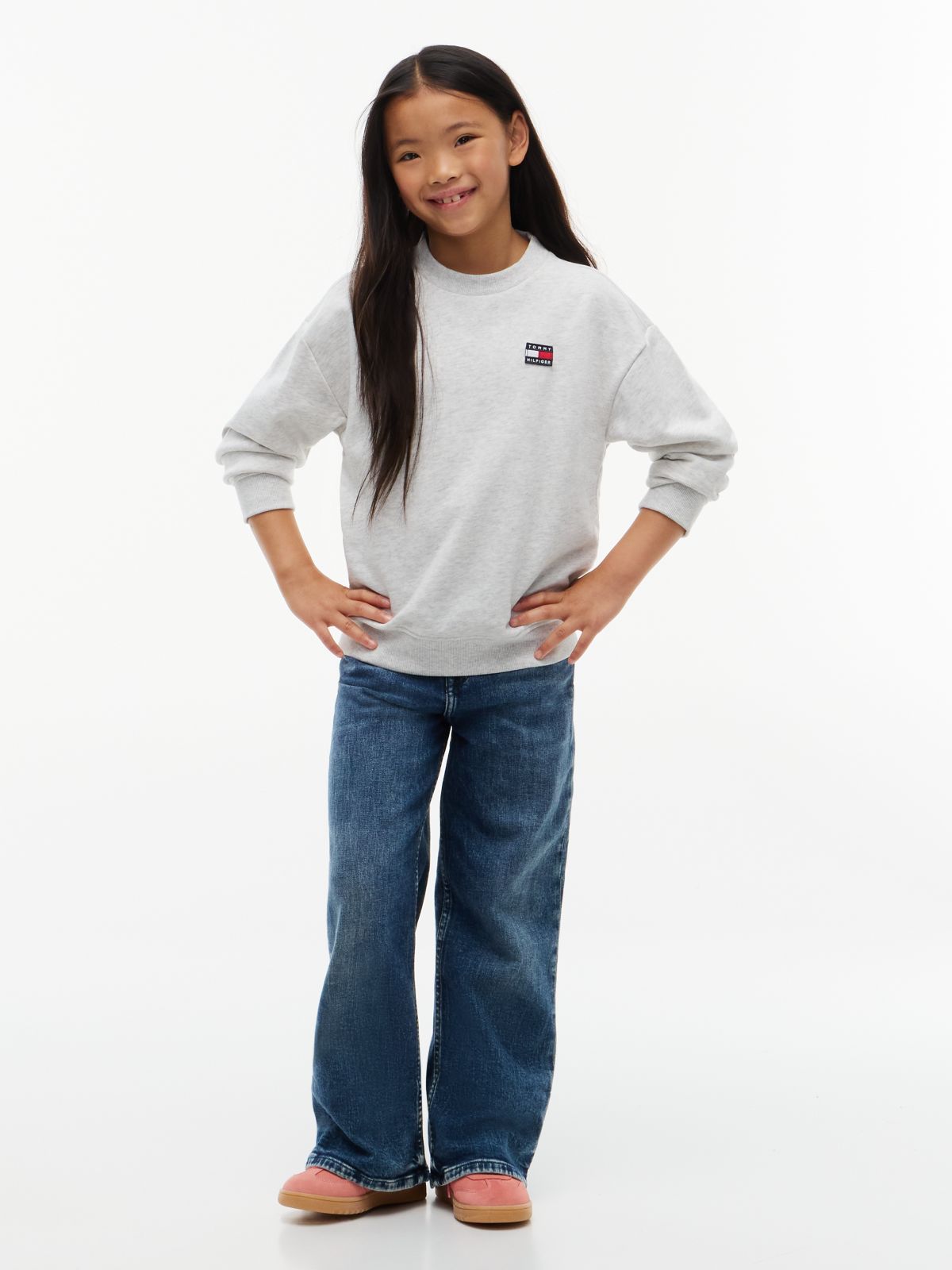 Kids' Classic Flag Logo Sweatshirt — Heather Grey