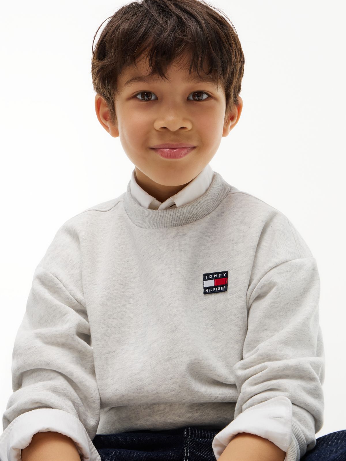 Kids' Classic Flag Logo Sweatshirt — Heather Grey