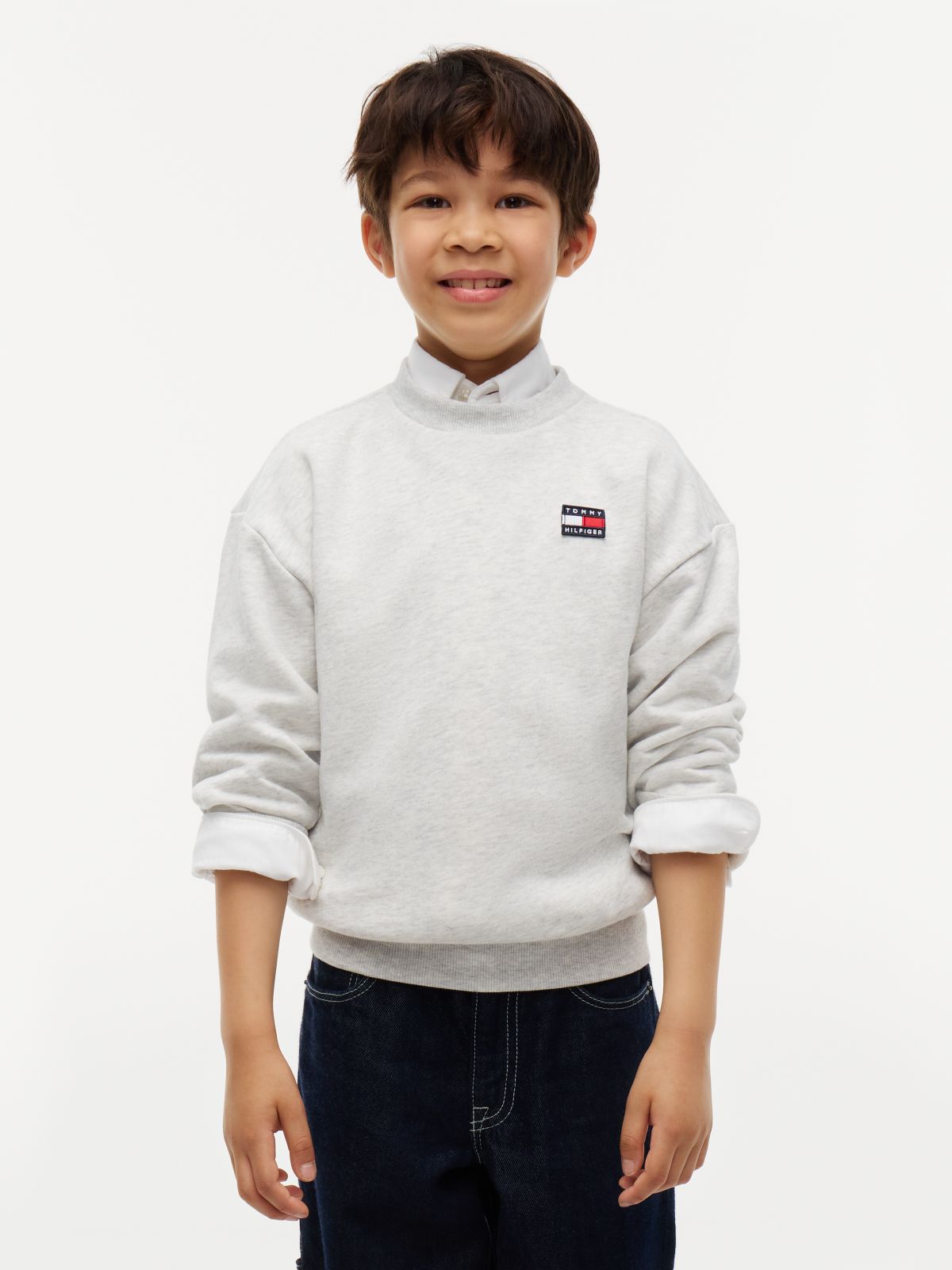 Kids' Classic Flag Logo Sweatshirt — Heather Grey
