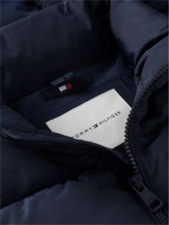 Kids' Classic Badge Logo Hooded Puffer — Dark Blue 12