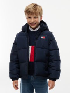 Kids' Classic Badge Logo Hooded Puffer — Dark Blue 2