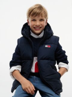 Kids' Classic Badge Logo Hooded Puffer — Dark Blue 8