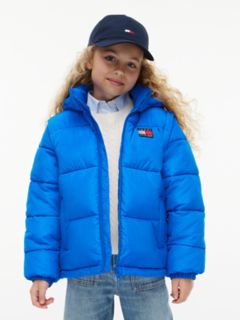 Kids' Classic Badge Logo Hooded Puffer — Vibrant Blue 2