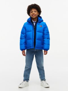 Kids' Classic Badge Logo Hooded Puffer — Vibrant Blue 3