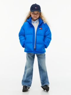 Kids' Classic Badge Logo Hooded Puffer — Vibrant Blue 4