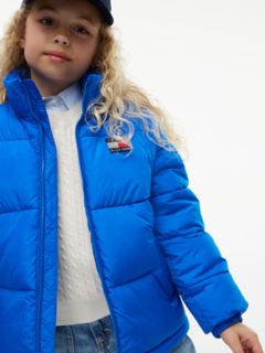 Kids' Classic Badge Logo Hooded Puffer — Vibrant Blue 6