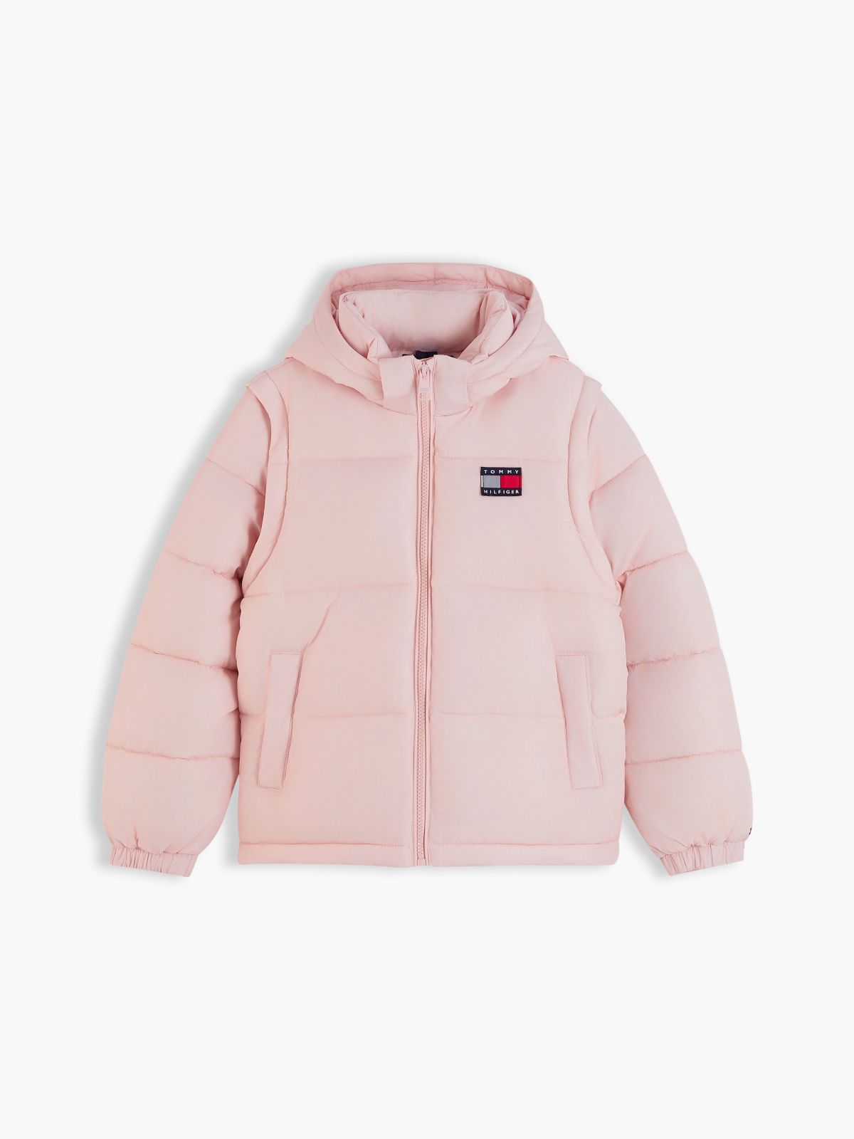 Kids' Classic Badge Logo Hooded Puffer — Whimsy Pink