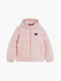 Kids' Classic Badge Logo Hooded Puffer — Whimsy Pink 10