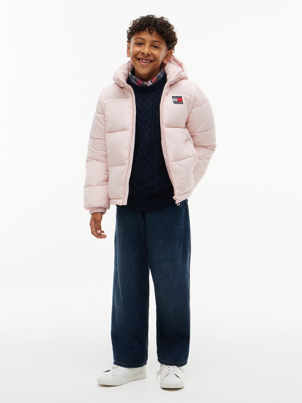 Kids' Classic Badge Logo Hooded Puffer — Whimsy Pink