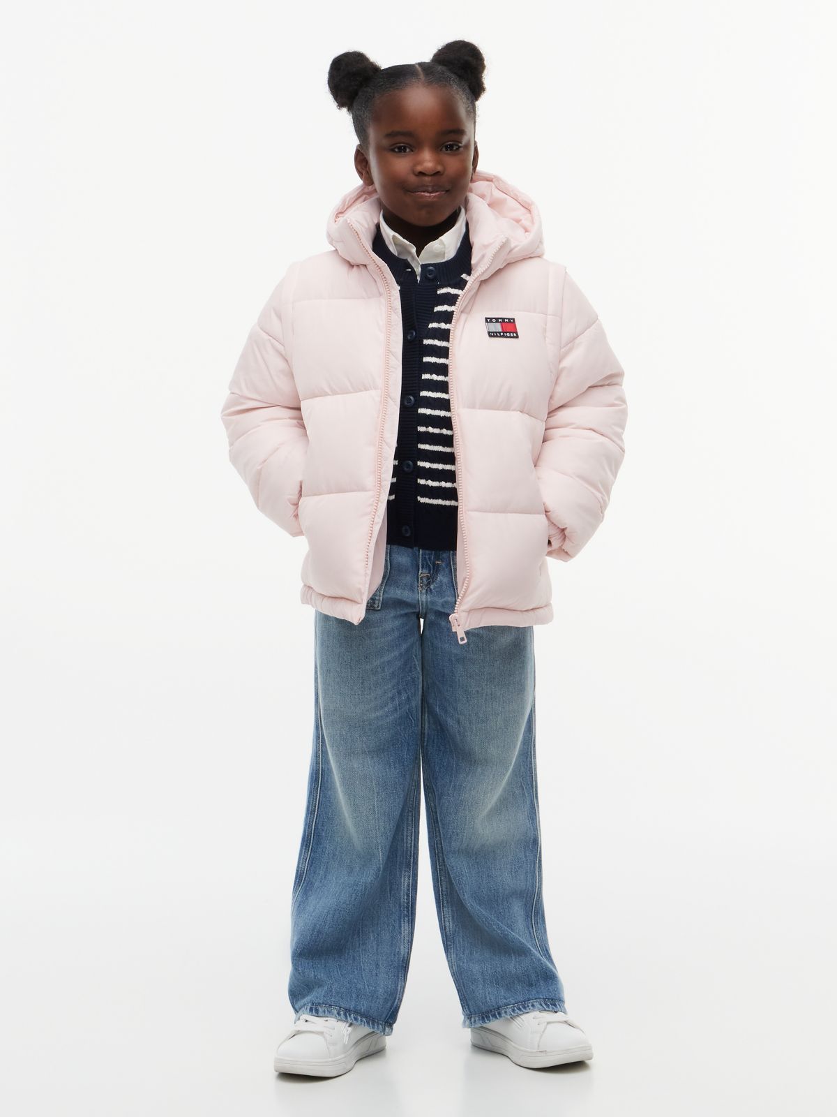Kids' Classic Badge Logo Hooded Puffer — Whimsy Pink