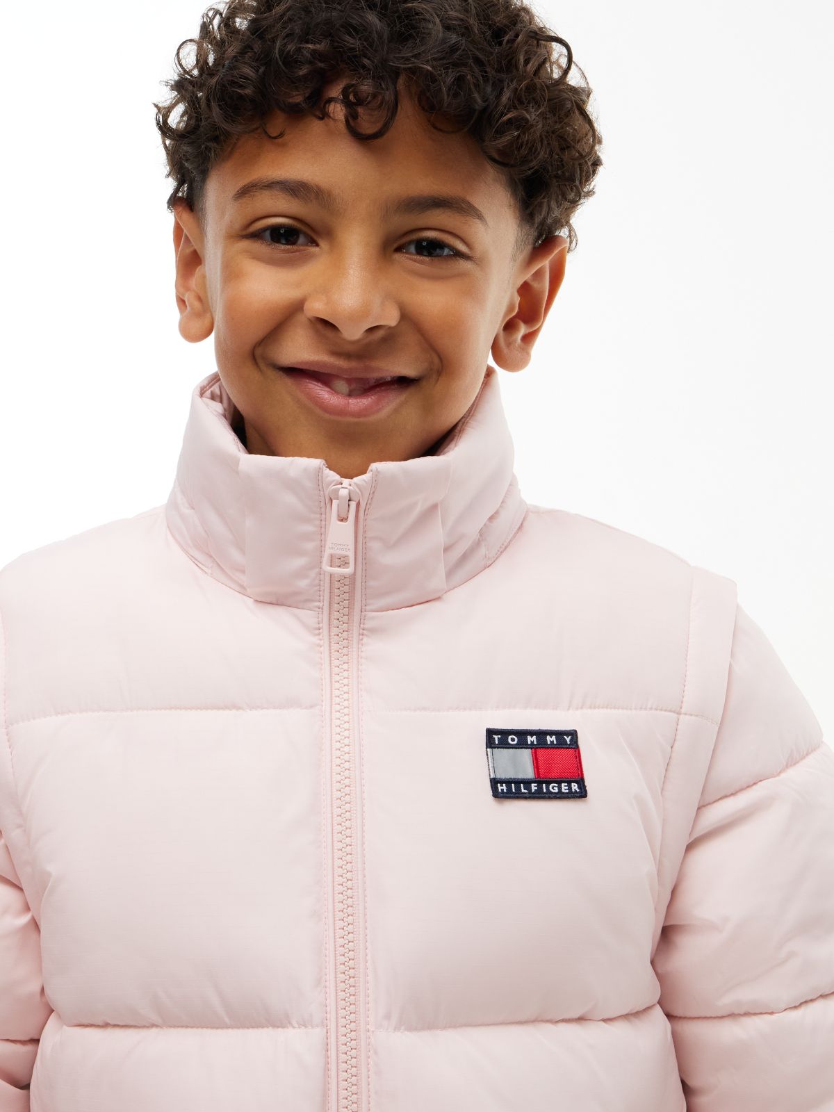 Kids' Classic Badge Logo Hooded Puffer — Whimsy Pink