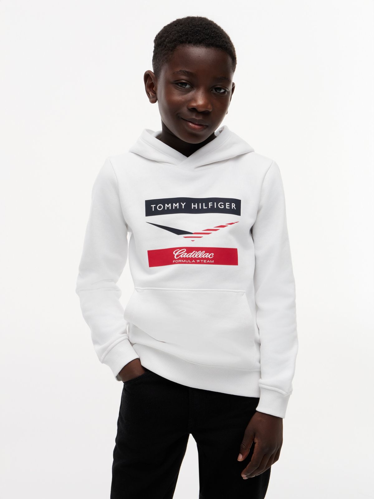 Kids' Tommy x Cadillac F1® Team Chevron Hoodie — White