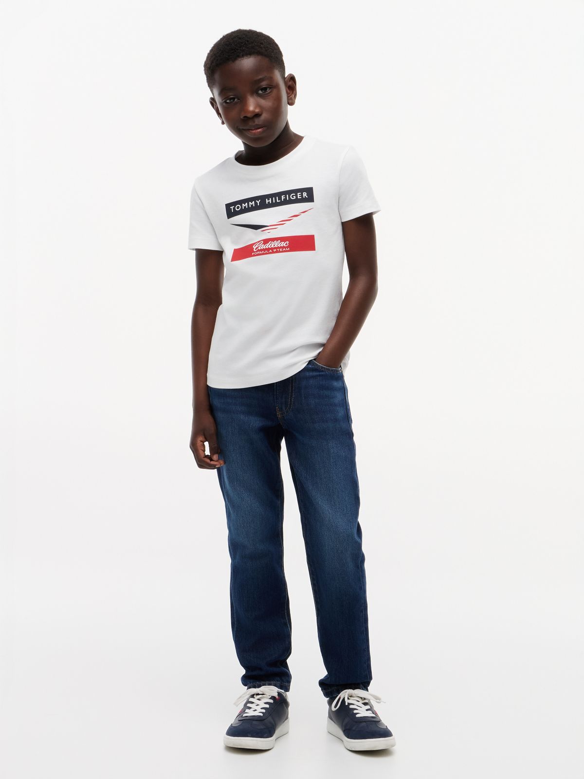 Kids' Tommy x Cadillac F1® Team Chevron T-Shirt — White