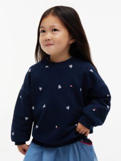 Kids' Tommy Logo Crewneck Sweatshirt — Dark Blue Heart 1