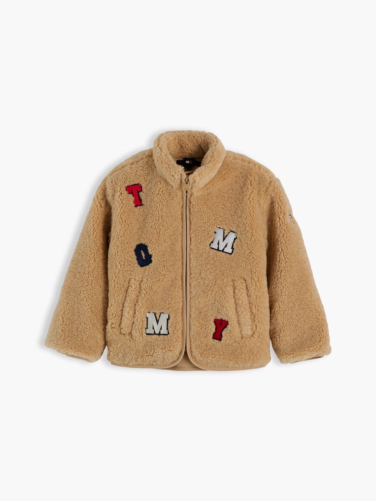 Kids' Tommy Logo Teddy Fleece Jacket — Gentle Gold