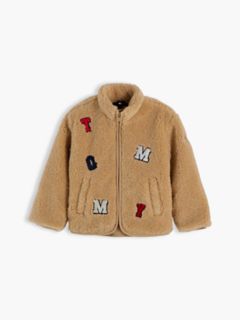 Kids' Tommy Logo Teddy Fleece Jacket — Gentle Gold 10