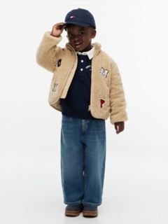 Kids' Tommy Logo Teddy Fleece Jacket — Gentle Gold 3