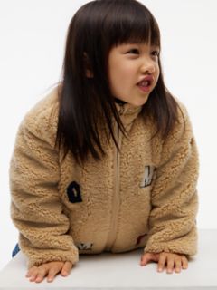 Kids' Tommy Logo Teddy Fleece Jacket — Gentle Gold 6