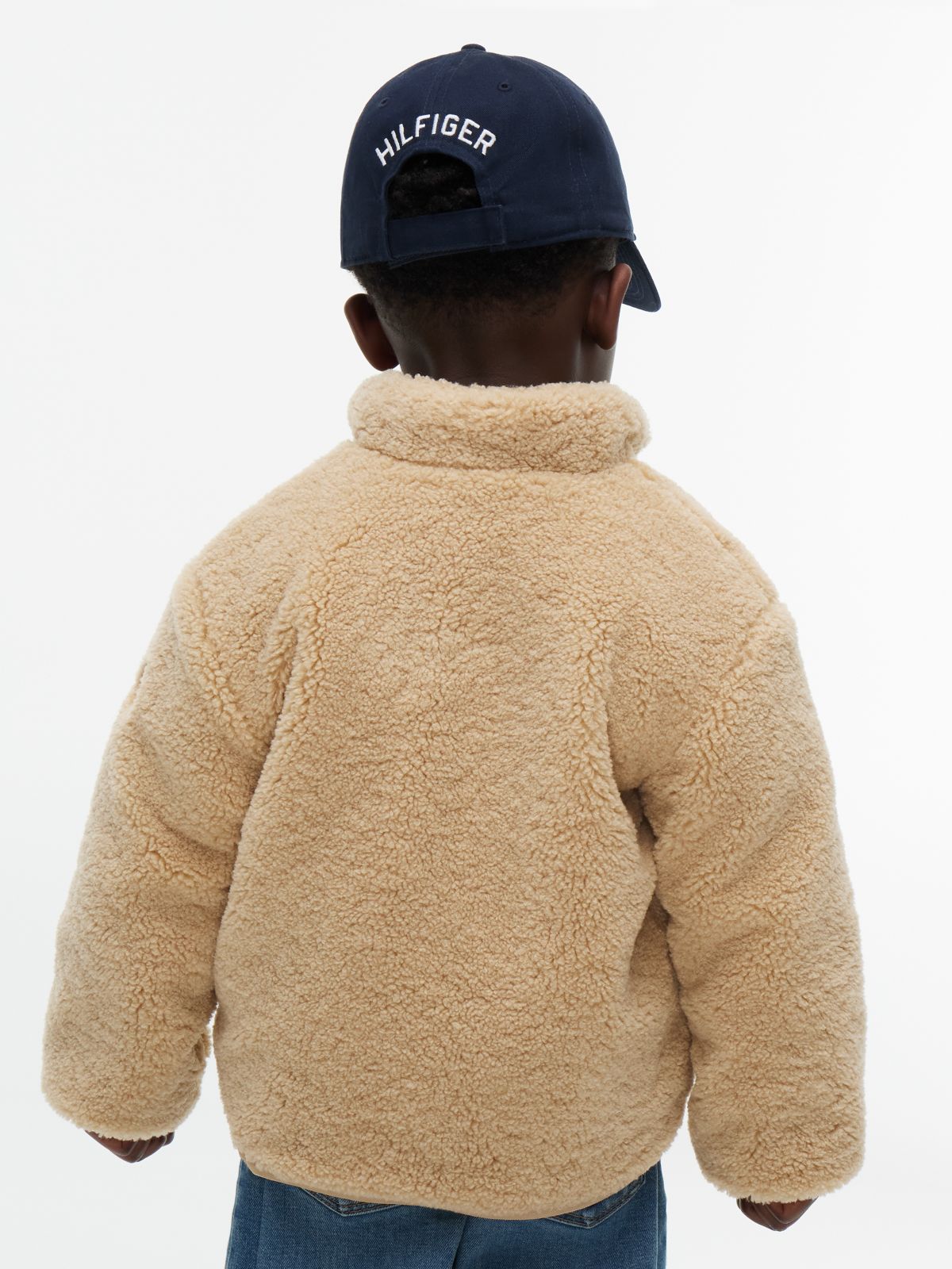 Kids' Tommy Logo Teddy Fleece Jacket — Gentle Gold