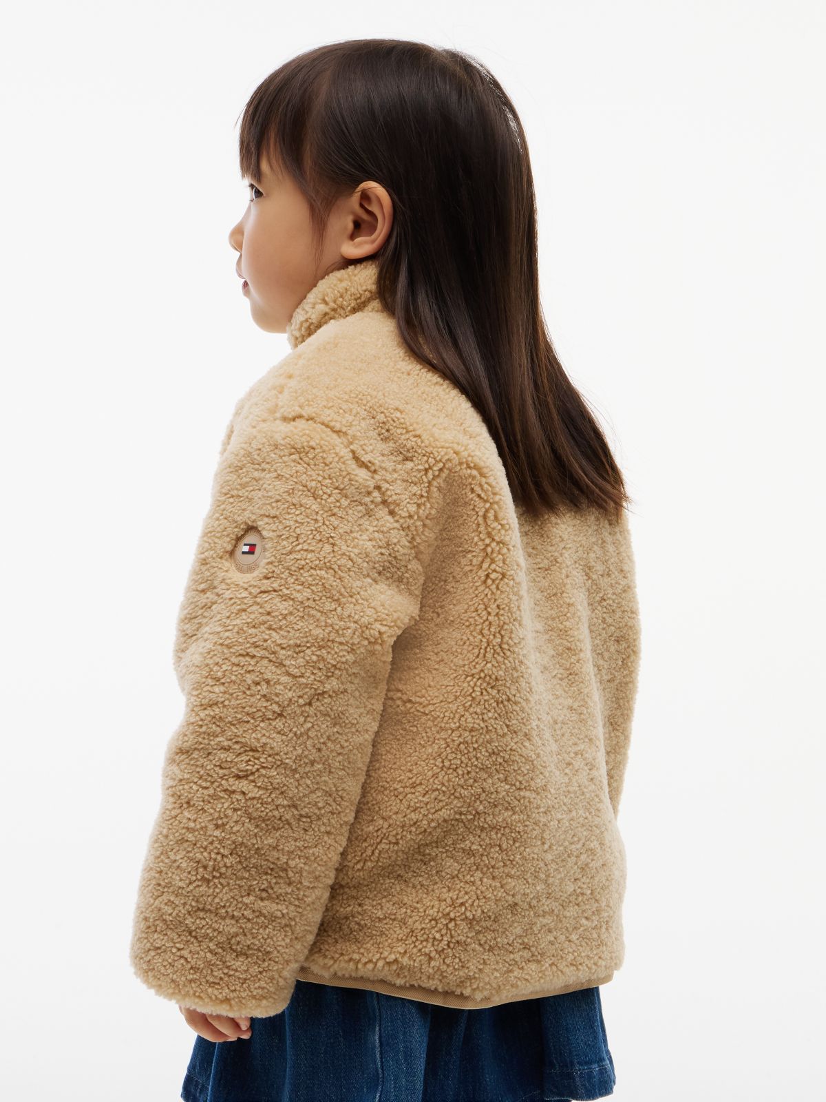 Kids' Tommy Logo Teddy Fleece Jacket — Gentle Gold