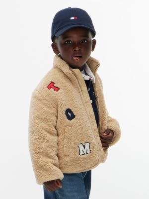 Kids' Tommy Logo Teddy Fleece Jacket, Gentle Gold