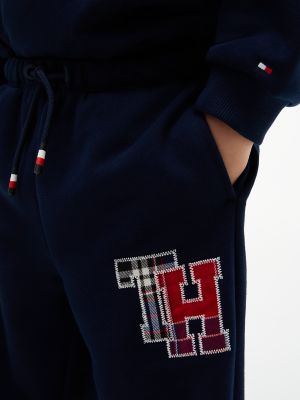 Детские свитшоты Tommy Hilfiger Kids' Plaid Logo Sweatshirt & Pant Set, цвет: Тёмный синий — фото 3