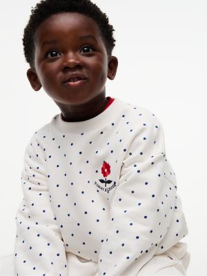 Детская толстовка Tommy Hilfiger Dot and Flower Logo, цвет: В горошек — фото 5