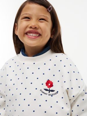 Детская толстовка Tommy Hilfiger Dot and Flower Logo, цвет: В горошек — фото 6